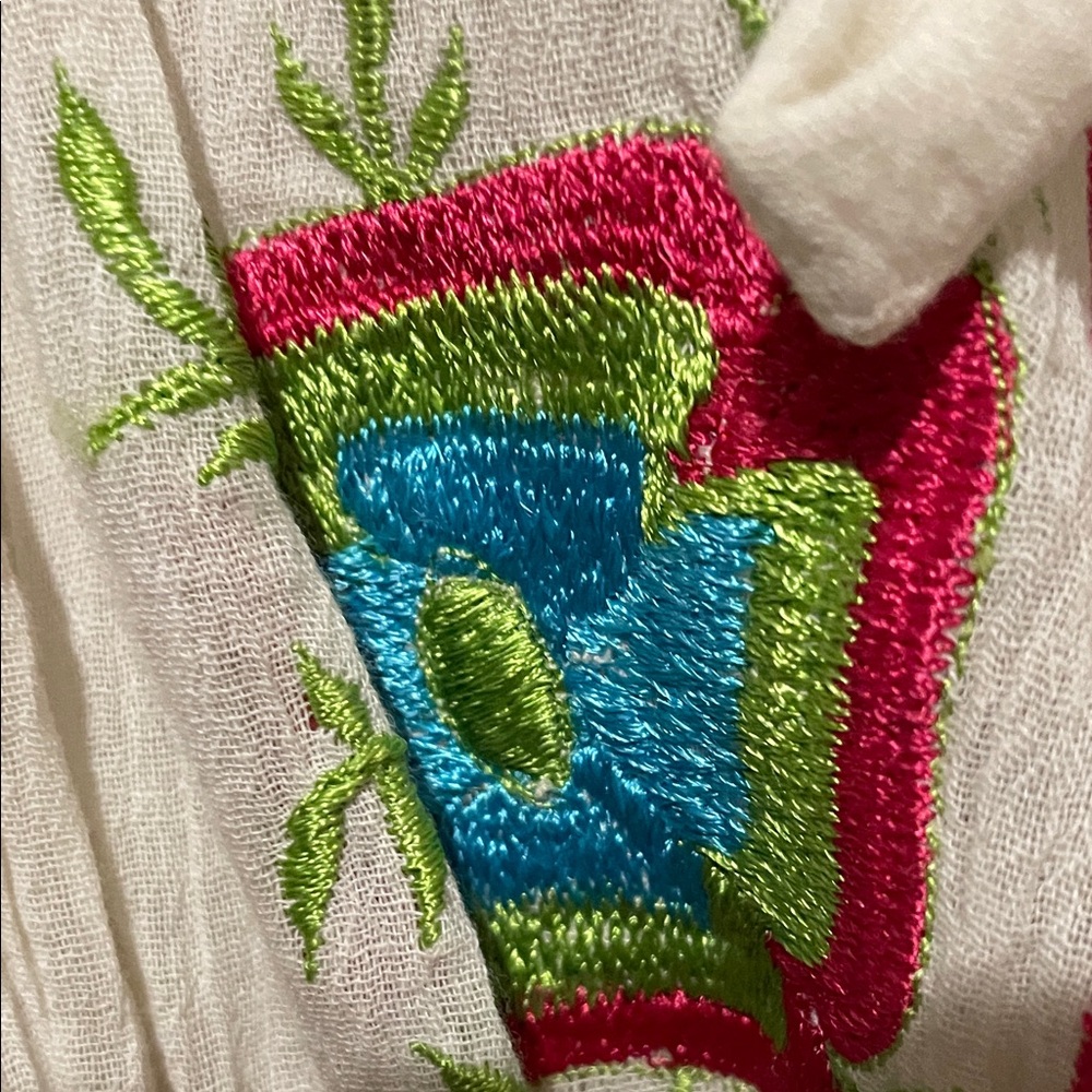 Embroidered White Women's Swim Coverup - Picture 7 of 11